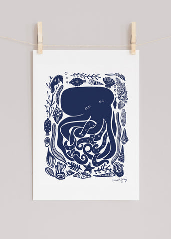 My Octopus Friend Art Print